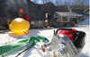 PCW Capstan Petrol Winch Typical Set up with Skidding Cone