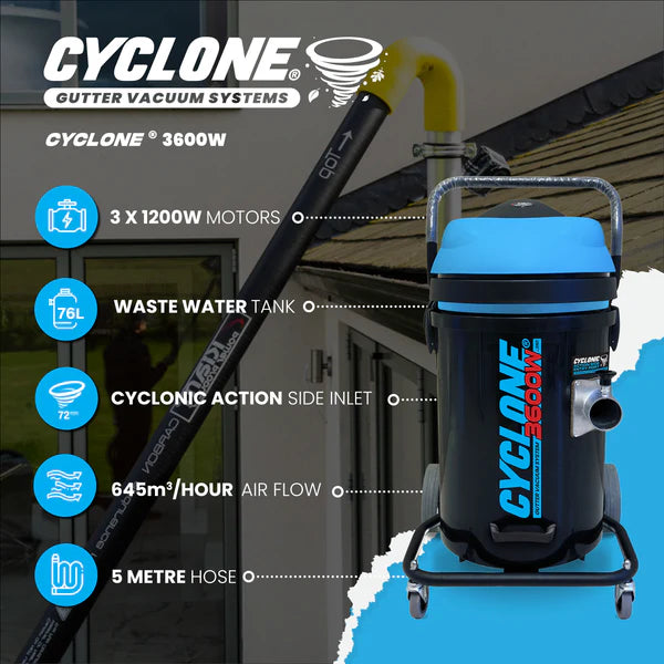 2024 Kiam CYCLONE® Gutter Vacuum System 3600W Polypropylene (Black)