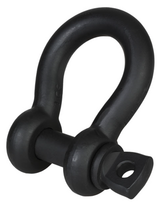  Green Pin Grade 6 Theatre Bow Shackle with Screw Collar Pin - with Matt Black Finish