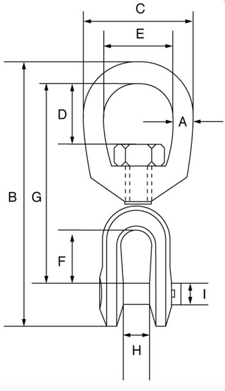 Green Pin Swivel Eye/Jaw