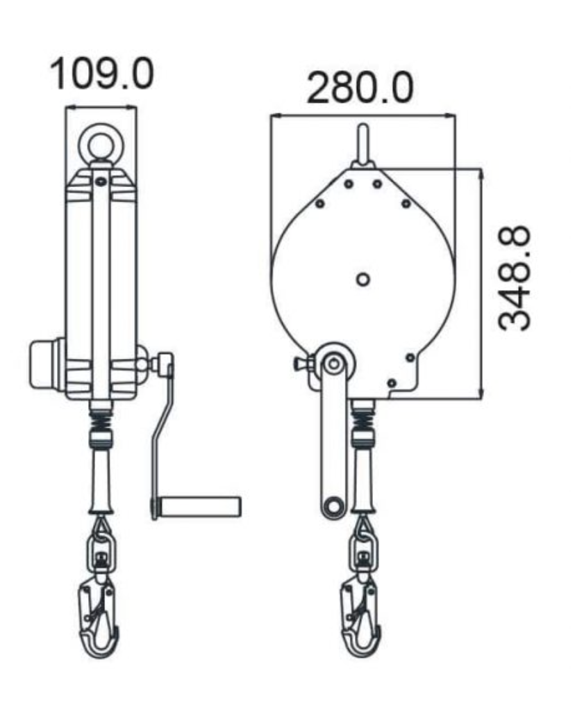 30m Olympe Wire Rope Fall Arrest Block c/w Integrated Recovery System