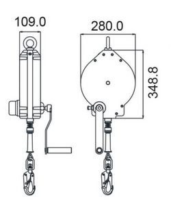30m Olympe Wire Rope Fall Arrest Block c/w Integrated Recovery System