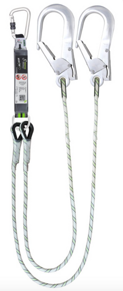  1.5m Y Forked Shock Absorbing 11mm Kernmantle Rope Lanyard