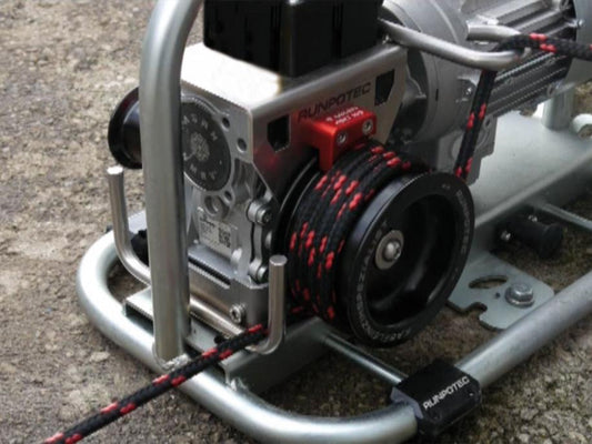 RUNPOTEC Polyester pulling rope fitted to RUNPOTEC - 115V Capstan Winch CW 800 E Including Steel Trolley Mounting Rail And Strap - Max Pulling Force 800kg