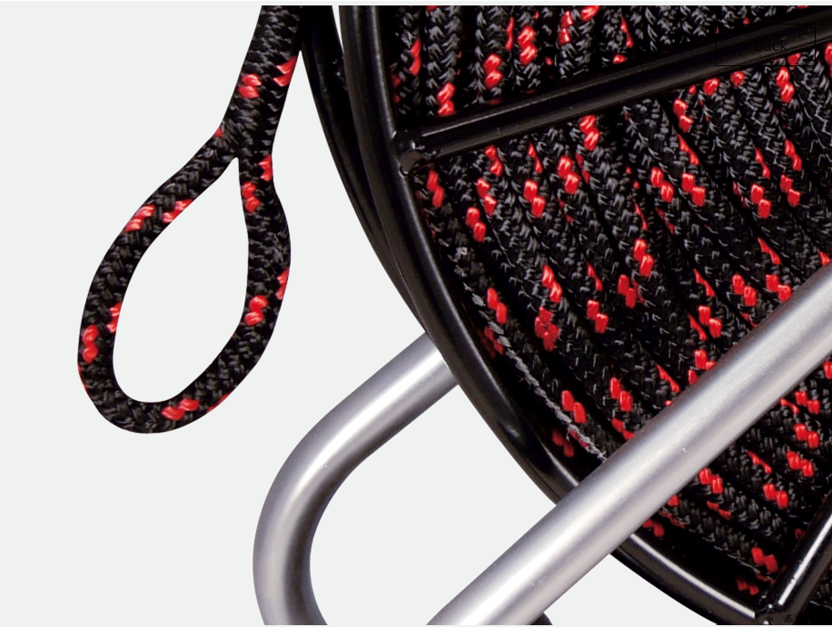 Eye of RUNPOTEC Red and Black 10mm Pulling Rope on reel