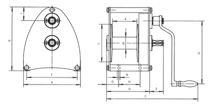WIMAG - SW650 Braked Rope Hand Winch 650kg