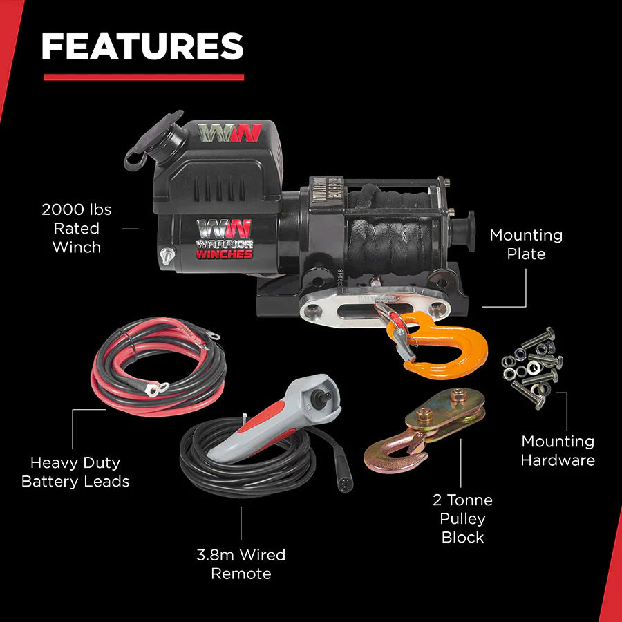 Ninja 2000 (907kg) Electric Winch with Synthetic Rope
