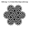10 M long  7 x 19 Galvanised Wire Rope with loop