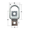Zinc_Plated_5mm_Dee_Ring_Cleat_No._360 main dimensions from RiggingUK