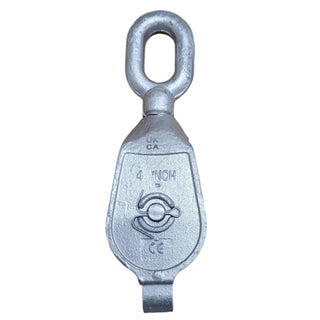 Galvanised Malleable Iron GMI Pulley Block - Double - Swivel Oval Eye