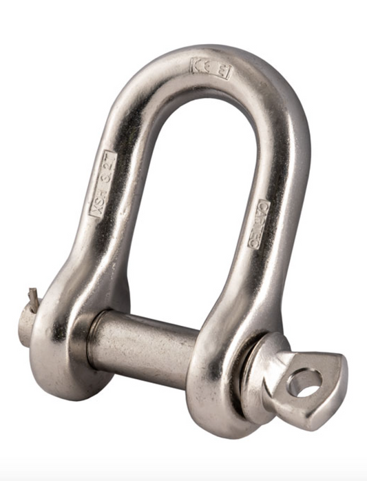 Cartec Grade 6 AISI 316L Dee Shackle with Screw Collar Pin 13t