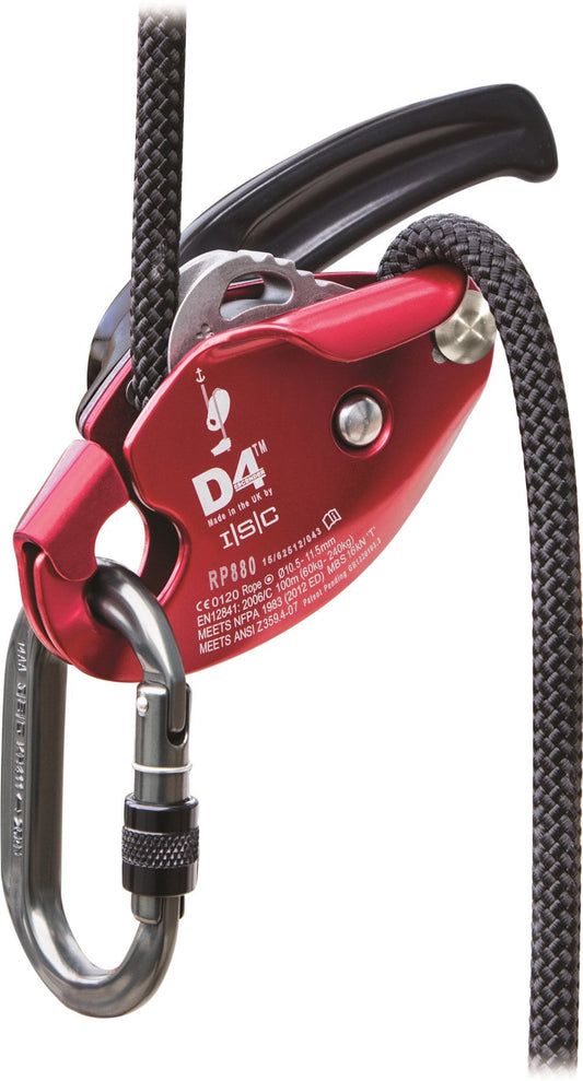 ISC D4 Descender - with Panic Brake - 240kg Rated Load - 11mm Dia Rope