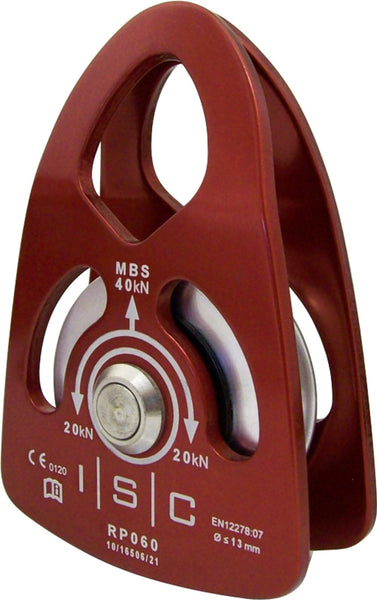 ISC Small Single Prussik Pulley - Aluminium - MBS 40kN - Max Rope Dia 13mm Roller Bearing