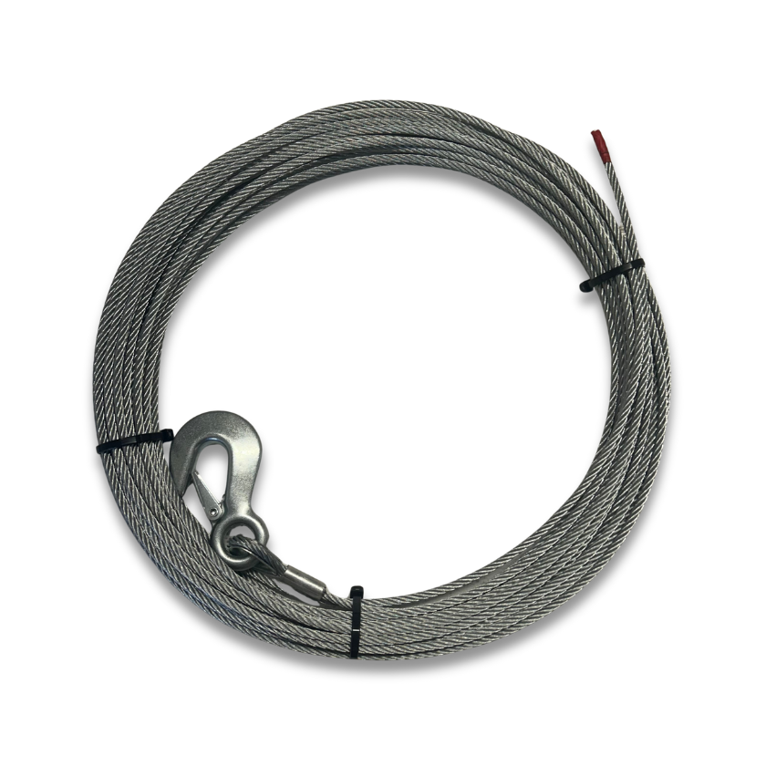 Pre cut 7 x 19 Galvanised Wire Rope with Safety Hook for Tiger BHW Winches