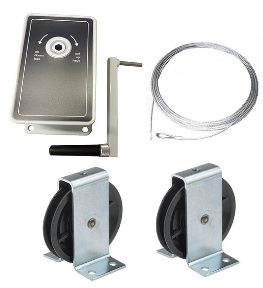 AG100 - 100kg Hand Winch- Kits for -  Clothes/Washing lines, Fitness Equipment, Chandeliers - plus many others B - AG100-Rope Ø3mm @10m-2no. Pulley