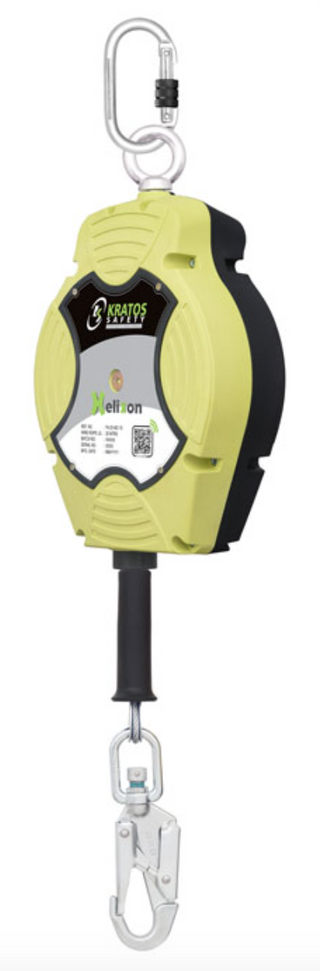 Kratos - 15m Length Helixon Retractable Wire Rope Fall Arrest Block - Vertical Use 15m