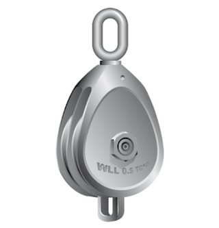  Galvanised Malleable Iron Block Oval Eye Treble / 6inch / 24mm