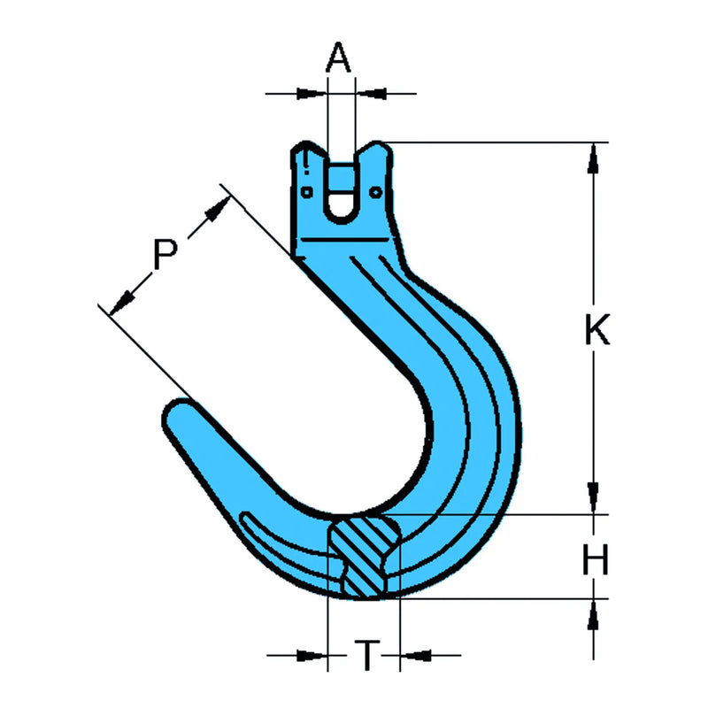 YOKE Grade 100 Clevis Foundry Hook Dimensions
