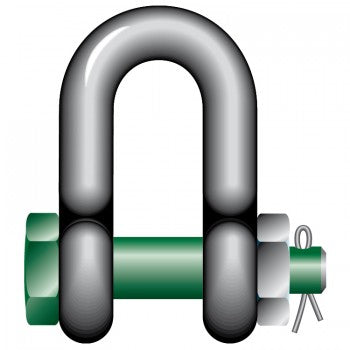 Green Pin Safety DEE Shackles with Bolt and Safety Nut