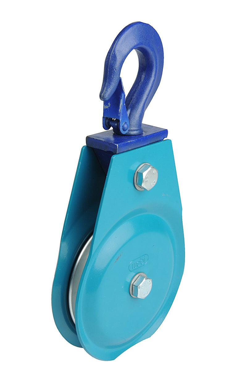 Return Pulley for Construction Sites with Rotating Steel Hook