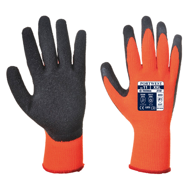 A140 - Thermal Grip Glove - Latex - Orange/Black 