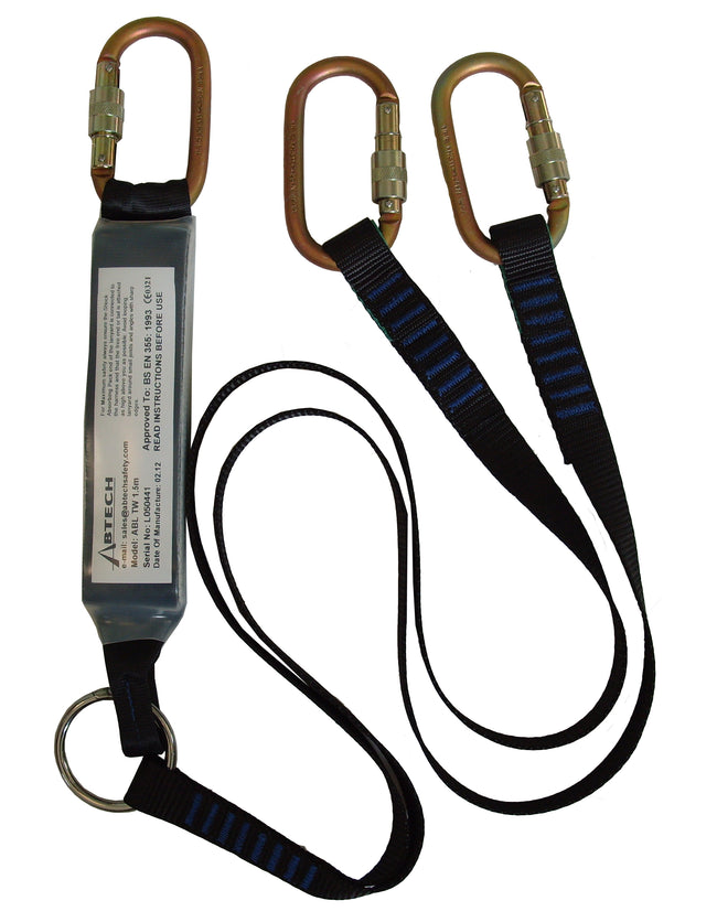 ABLTW1.5 - Abtech - 1.5m Shock absorbing Twin Lanyards (282-3-9)