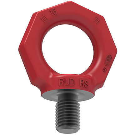 RUD EYE BOLTS RS distinctive in comparison to the conventional DIN - eye bolts;  An octagonal shape symbolising quality class 8 