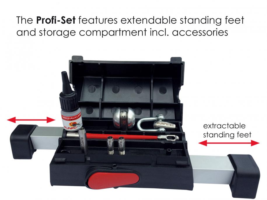 PROFI-SET Fiberglass rod with wheeled cage incl. double-outlet system 80m Ø 4.5mm 7 piece accessory kit