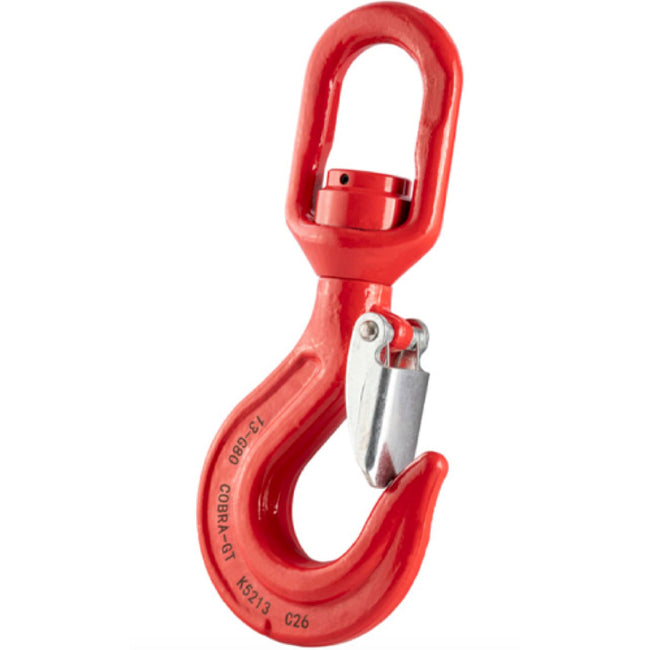 GT Cobra Grade 80 Swivel Sling Hook with Ball Bearing c/w Safety Catch