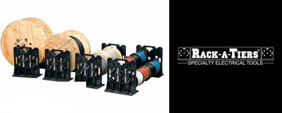The Rack-A-Tiers Wire Dispenser, cable reeler, cable holder, cable spooler, wire spooler