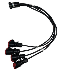  Soca Break Out Power - 1 x Socapex Male to 4 x 4 Pin 16A 400V Red CeeForm Female Splitter