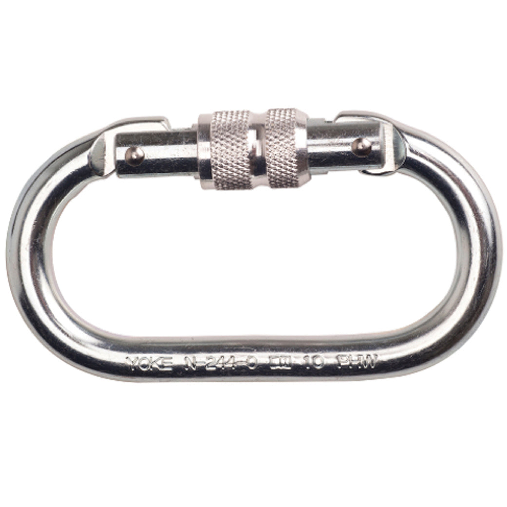 Portwest -  Screwgate Oval Carabiner  Connector Silver - 25kN