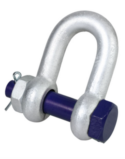  GT Blue Pin Grade 6 Dee Shackle with Safety Nut and Bolt Pin