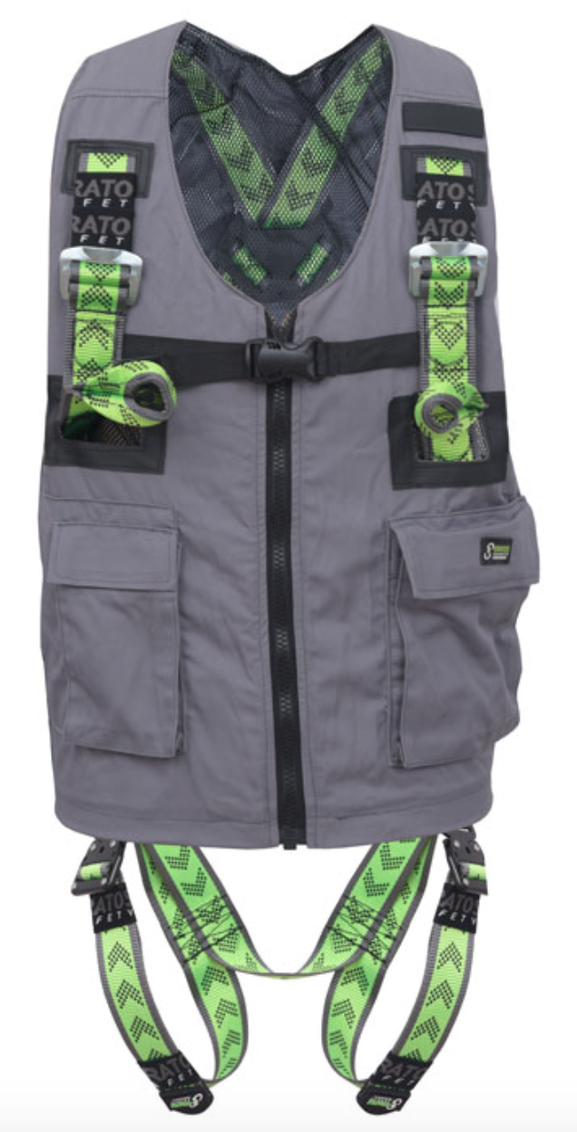 Kratos - 2 Point Full Body Harness with Grey Work Vest - Universal Size