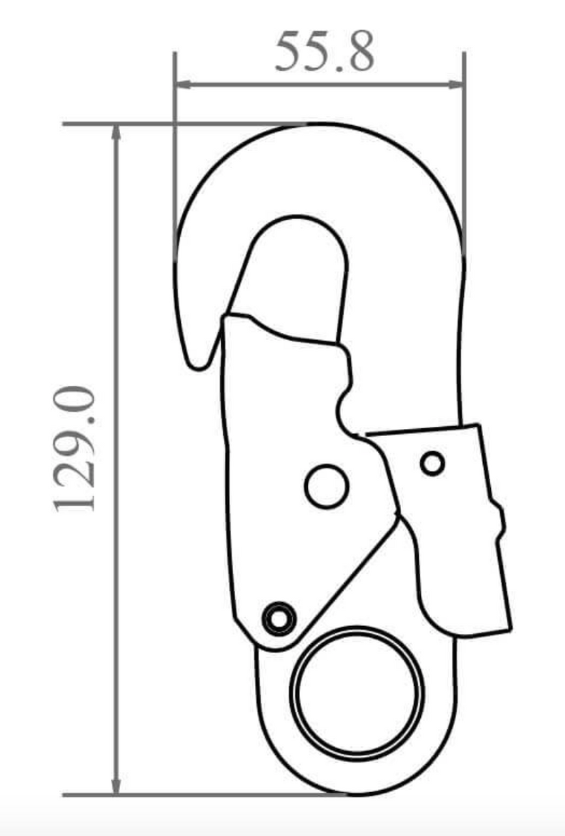 Dimensions for Steel Double Action Snap Hook