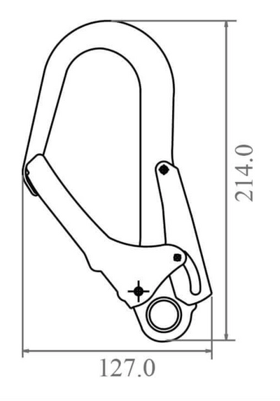 Dimensions for Steel Double Action Scaffold Hook