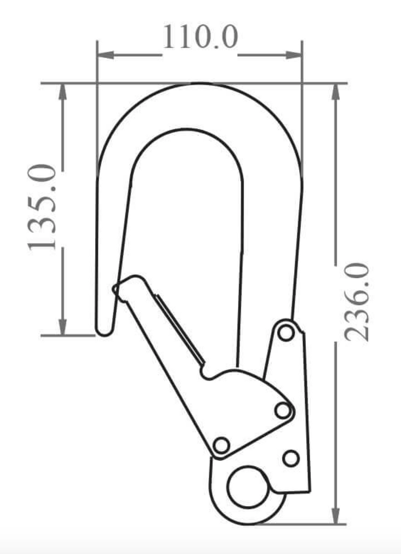 Dimensions for Aluminium Rebar Hook