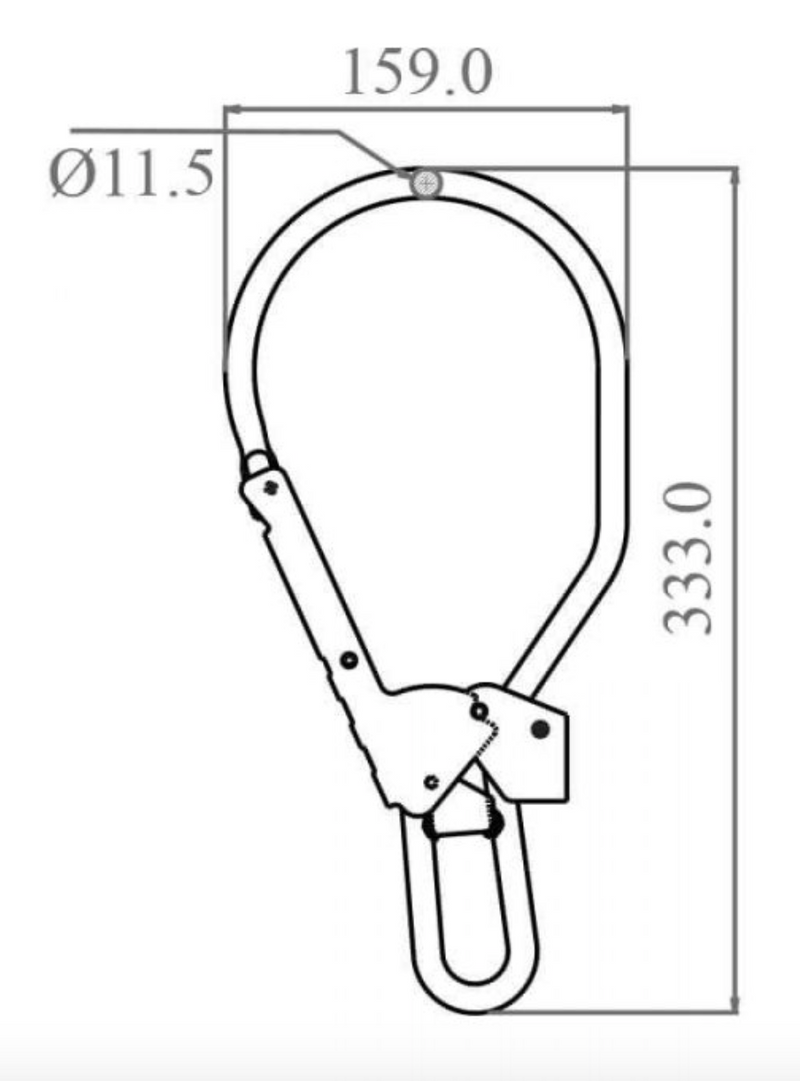 Dimensions for Steel Tower Hook