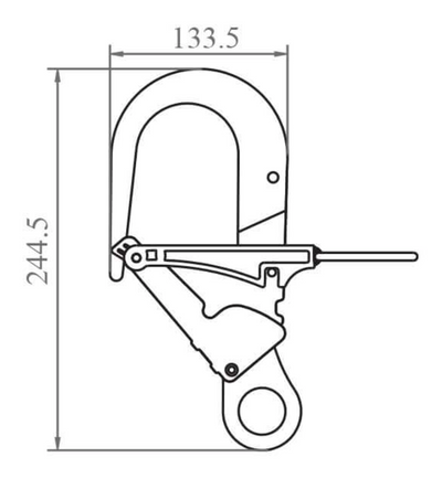 Dimensions for Aluminium Anchorage Hook