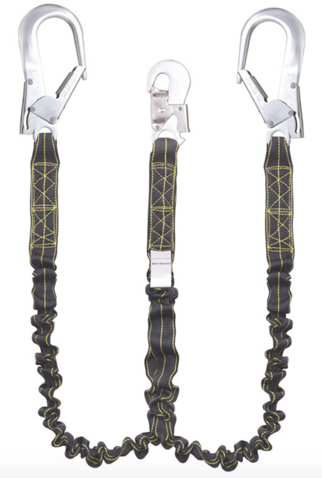 2m Revolta Forked Shock Absorbing Lanyard with Twin Scaff Hooks