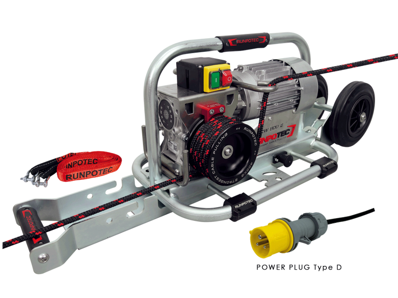 115V Capstan Winch CW 800 E INCL. Steel Trolley Mounting Rail And Strap
