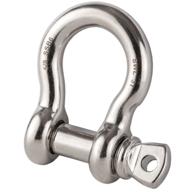 Stainless Steel Load Rated Screw Collar Pin Bow Shackle