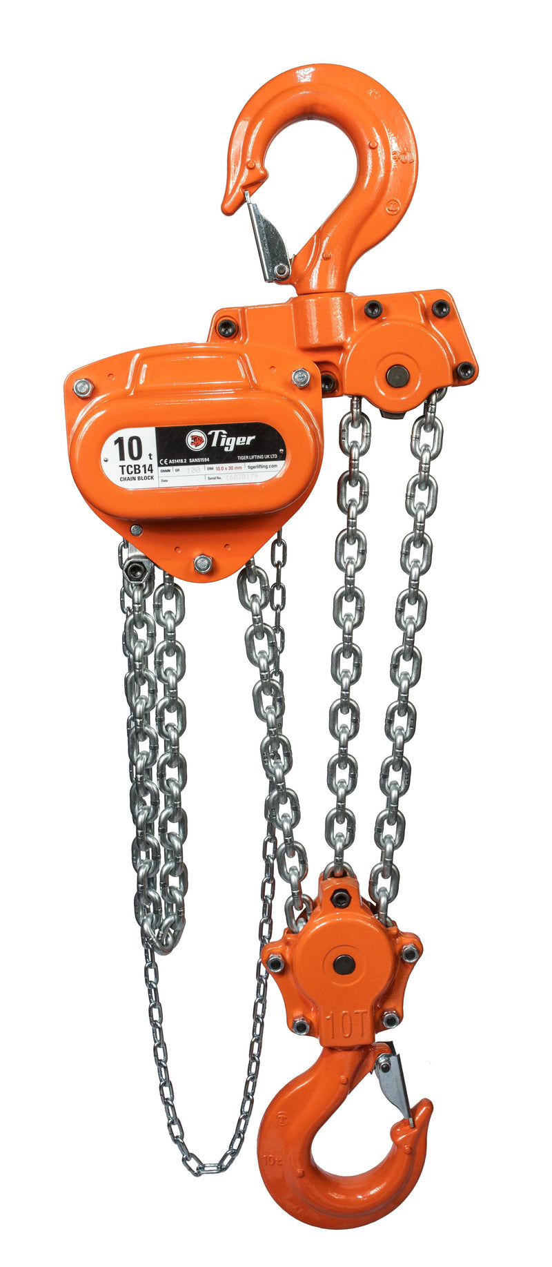 TIGER CHAIN BLOCK PROCB14, 10.0t CAPACITY Ref: 211-10 - available from RiggingUK available next day delivery UK