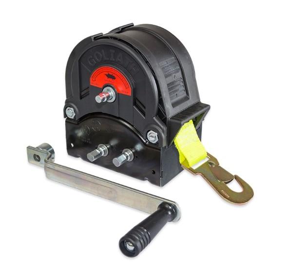 GO-TS1200 Trailer winch with 8m strap and hook 1200kg Ref:151.7.4