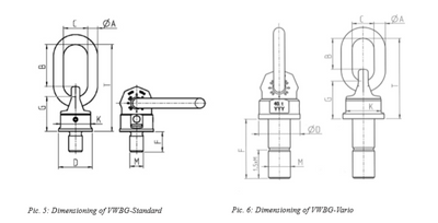 RUD VWBG Load Ring Bolted Main Dimensions
